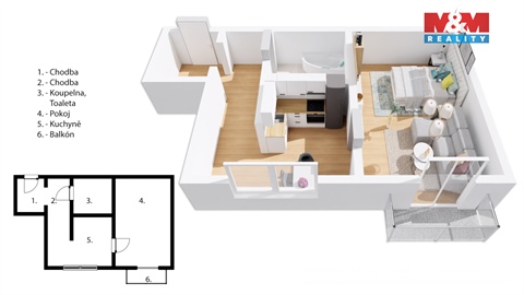 Prodej bytu 1+1, 43 m² - 10