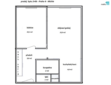 Prodej bytu 2kk, 40 m² 6