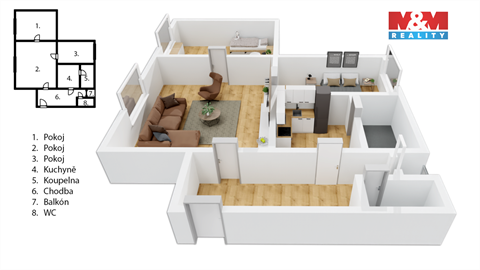 Prodej bytu 3+1, 70 m² 2