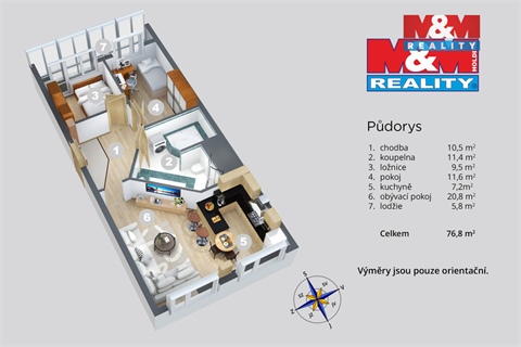 Prodej bytu 3+1, 67 m² - 0
