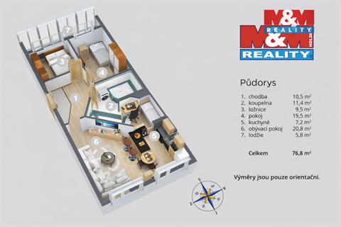 Prodej bytu 3+1, 67 m² 10