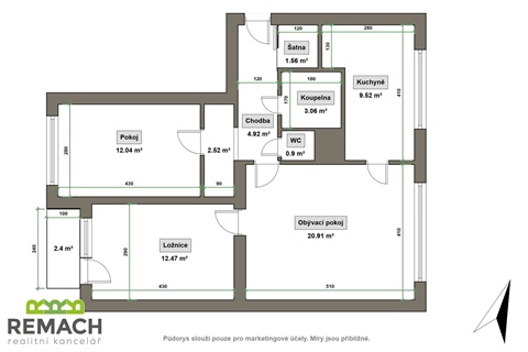 Prodej bytu 3+1, 75 m² 2