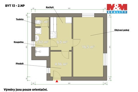 Pronájem bytu 1+1, 33 m² - 2