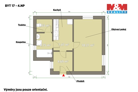 Pronájem bytu 1+1, 38 m² - 2