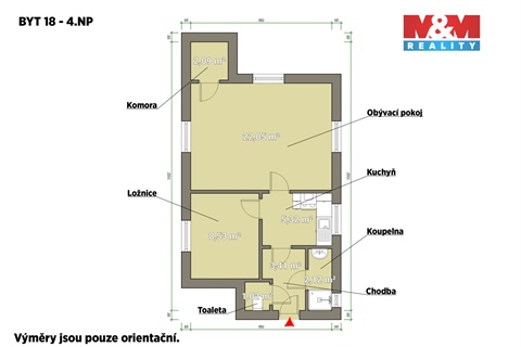 Pronájem bytu 2kk, 45 m² - 2