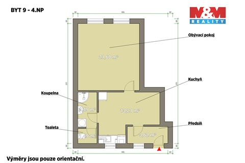 Pronájem bytu 2kk, 43 m² - 2