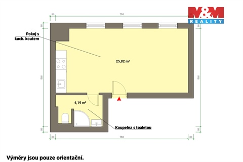 Pronájem bytu 1kk, 28 m² - 8