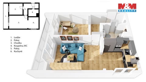 Prodej bytu 2kk, 49 m² - 0
