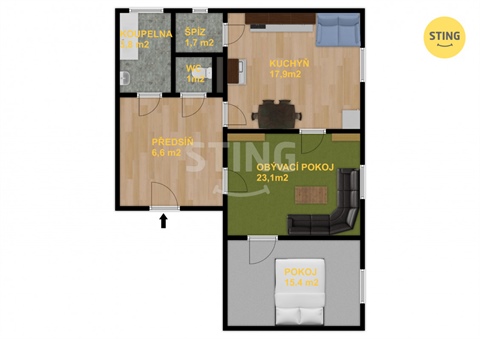 Prodej bytu 2+1, 69 m² 16