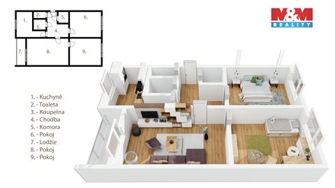 Prodej bytu 3+1, 81 m² - 10