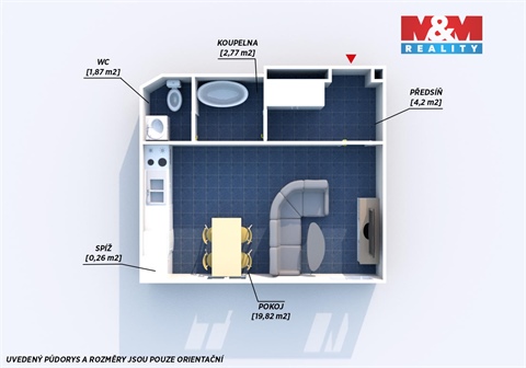 Pronájem bytu 1kk, 30 m² - 2