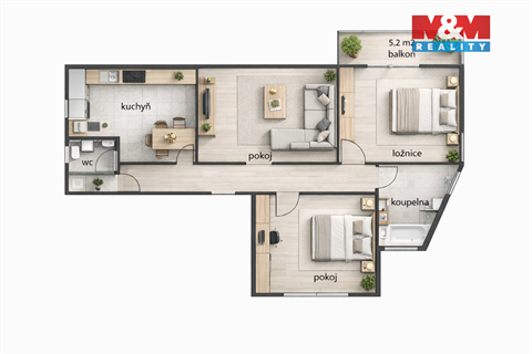 Prodej bytu 3+1, 78 m² - 2