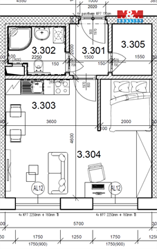 Pronájem bytu 1kk, 36 m² 6