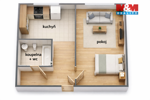 Prodej bytu 1+1, 39 m² - 8