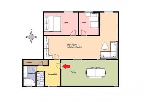 Pronájem bytu 3kk, 76 m² - 2