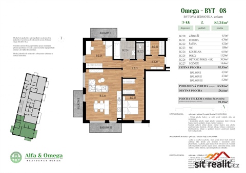 Prodej bytu 3kk, 85 m² 2