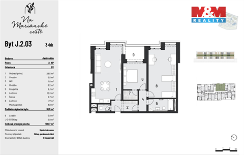 Prodej bytu 3kk, 92 m² - 0