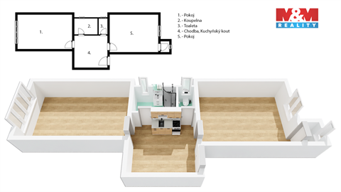 Pronájem bytu 2+1, 60 m² - 10