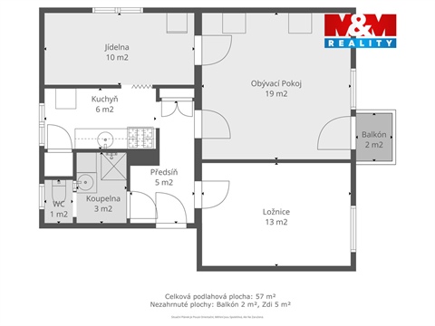 Pronájem bytu 3+1, 55 m² - 0