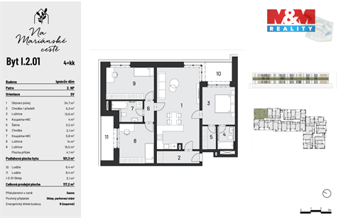 Prodej bytu 4kk, 101 m² - 0