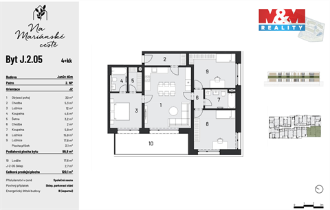 Prodej bytu 4kk, 109 m² - 0