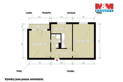 Pronájem bytu 2+1, 57 m² - 12