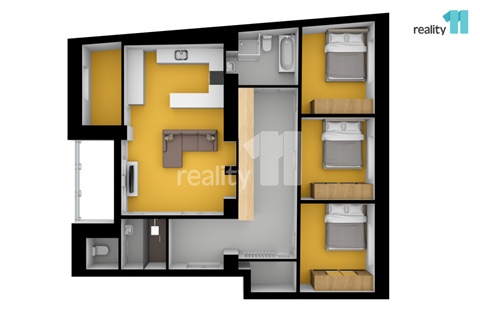 Pronájem bytu 5kk, 105 m² 2