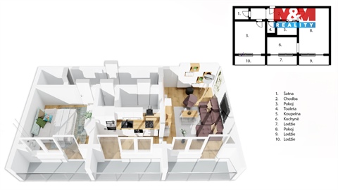 Prodej bytu 2+1, 62 m² - 0