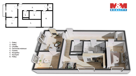 Prodej bytu 3+1, 64 m² - 4