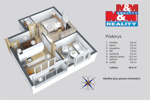 Prodej bytu 2+1, 49 m² - 16
