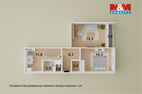 Pronájem bytu 2+1, 62 m² - 16
