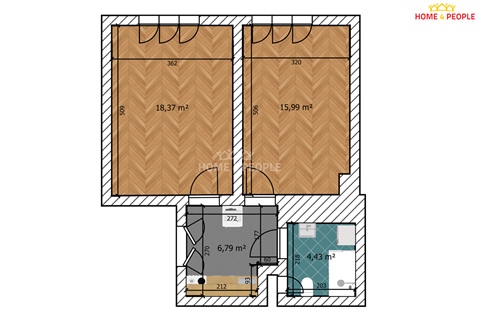Pronájem bytu 2+1, 48 m² - 2