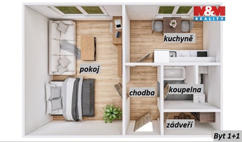 Pronájem bytu 1+1, 35 m² 6