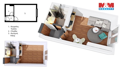 Prodej bytu 1kk, 22 m² 2