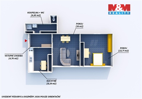 Pronájem bytu 2+1, 61 m² - 8
