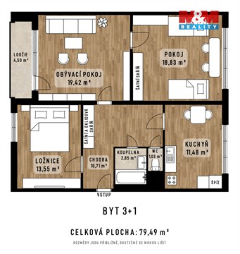 Prodej bytu 3+1, 79 m² - 2