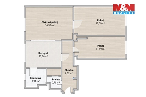Prodej bytu 3+1, 72 m² - 18