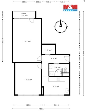 Pronájem bytu 2+1, 52 m² 6