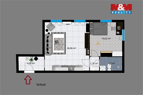 Pronájem bytu 2kk, 50 m² - 8