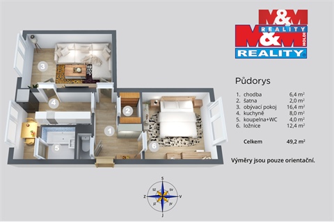 Prodej bytu 2+1, 51 m² 6