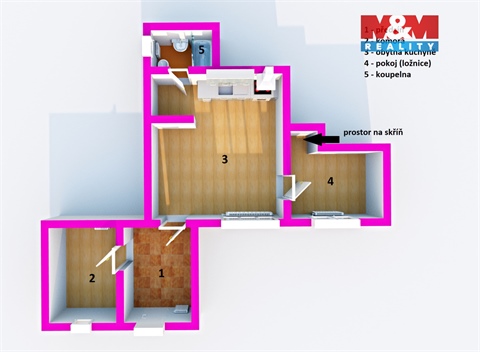 Pronájem bytu 2kk, 41 m² 2