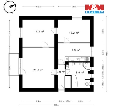 Prodej bytu 3+1, 70 m² - 14