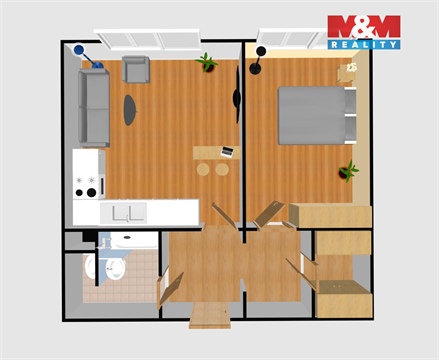Pronájem bytu 2kk, 43 m² - 4