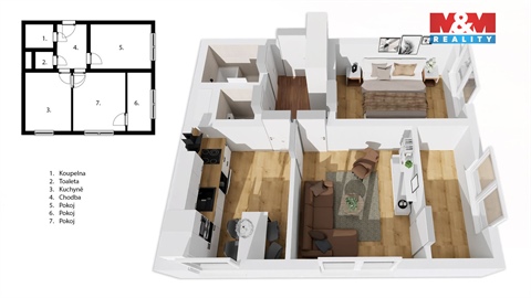 Prodej bytu 3+1, 59 m² - 0