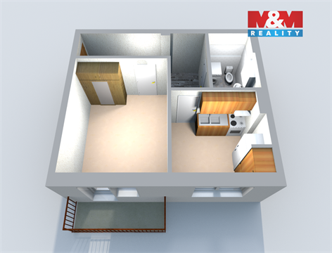 Pronájem bytu 1+1, 33 m² - 0