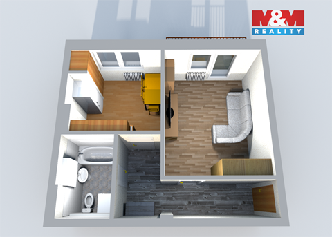 Pronájem bytu 1+1, 33 m² - 6