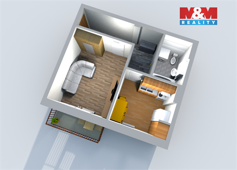 Pronájem bytu 1+1, 33 m² 6