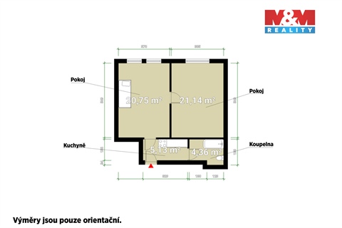 Pronájem bytu 2+1, 52 m² - 2