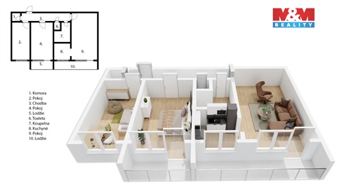 Prodej bytu 3+1, 82 m² - 0