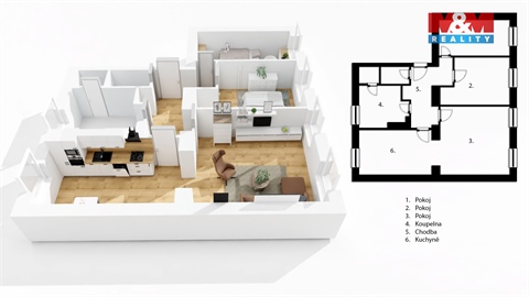 Prodej bytu 3+1, 72 m² - 0